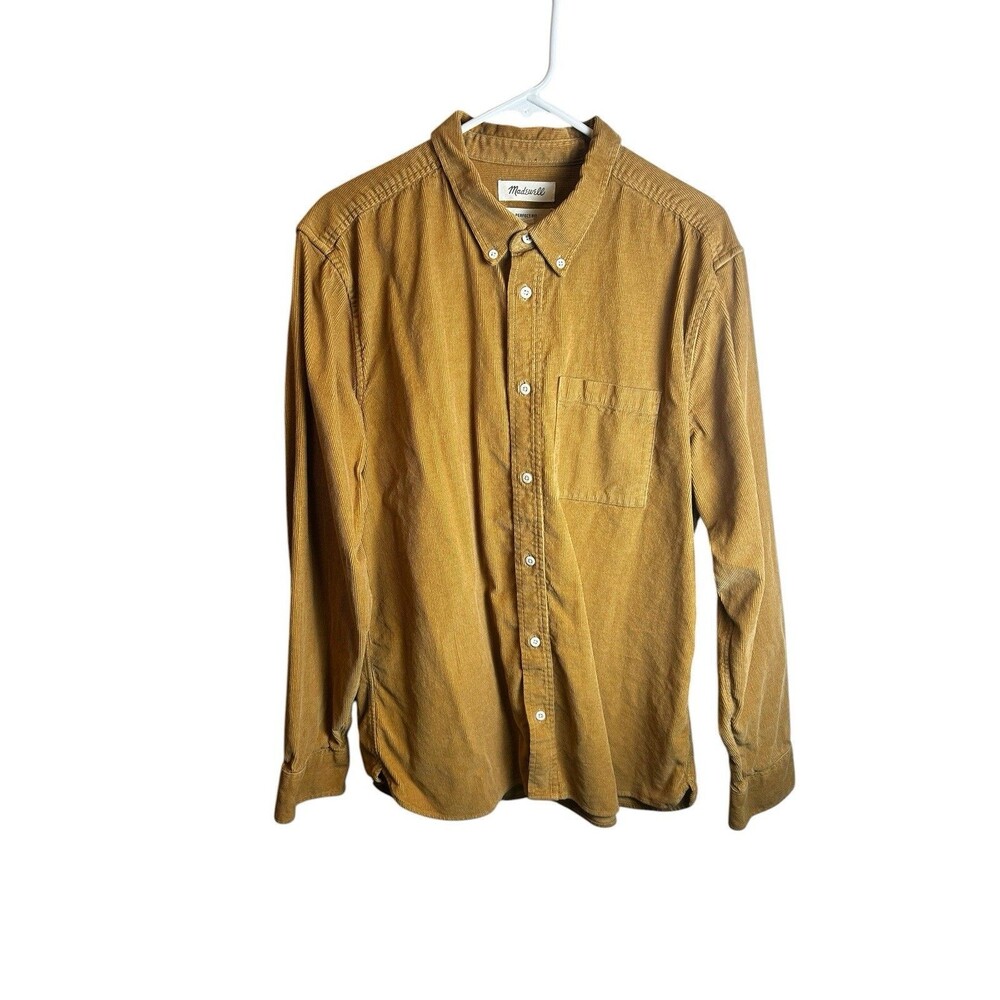 Madewell Corduroy Shirt Women’s Large Perfect Fit Brown Long Sleeve